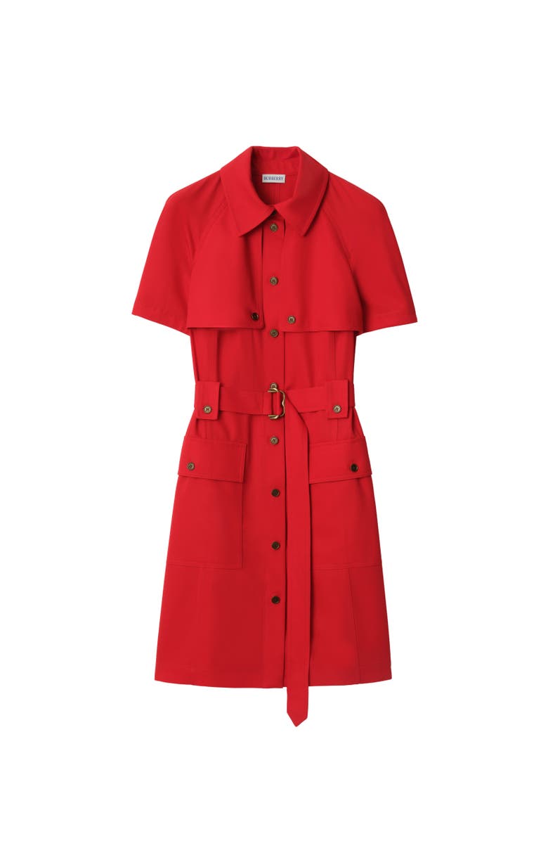 Burberry Wool Trench Dress, Alternate, color, Crayon Red