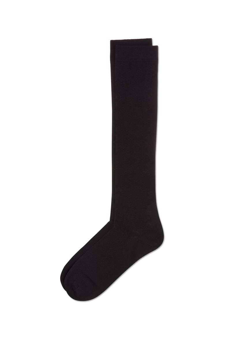 Pointelle Dot Knee High Socks, Alternate, color, Black