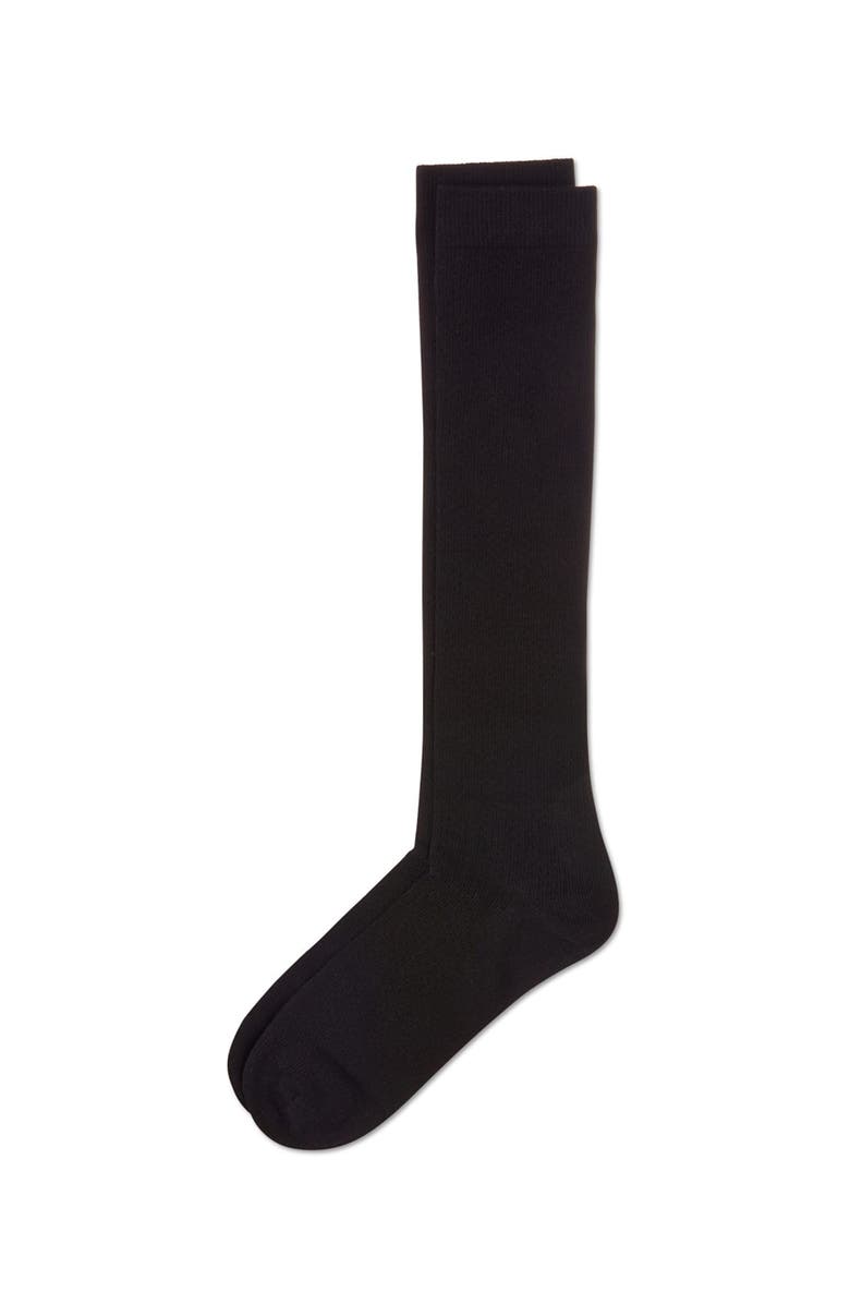 MeMoi Pointelle Dot Knee High Socks, Alternate, color, Black