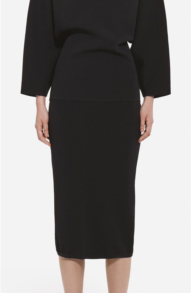 CO llared Zipper Polo Top in Viscose, Main, color, Black