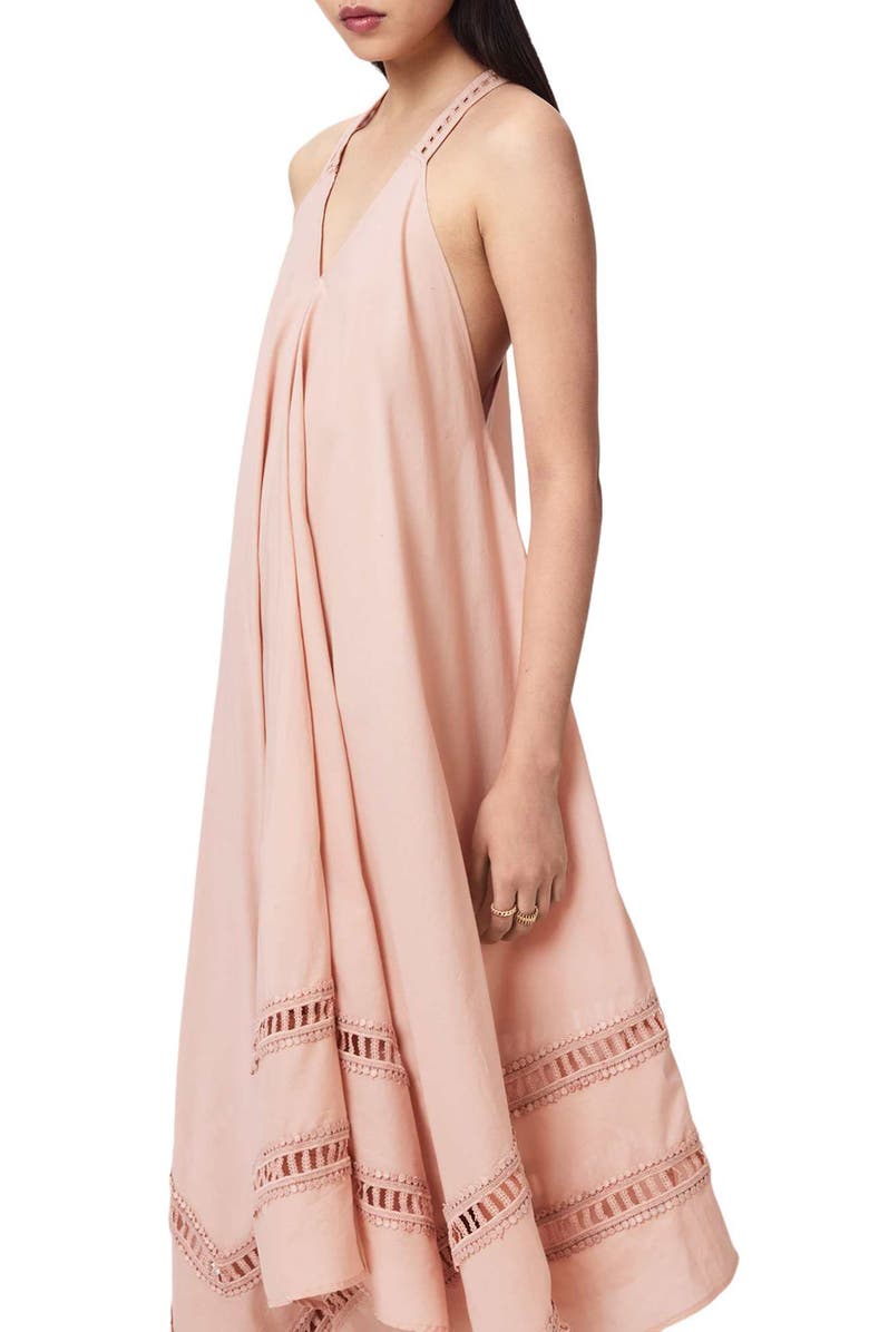 AllSaints Lil Handkerchief Hem Cotton Dress, Alternate, color, Blush Pink