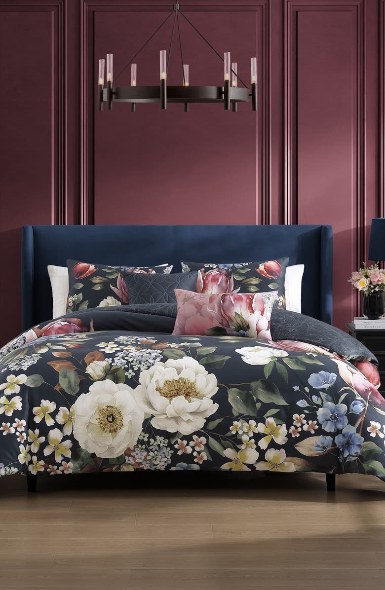 Bebejan Renaissance Reversible Floral Cotton Sateen Comforter Set, Alternate, color, 