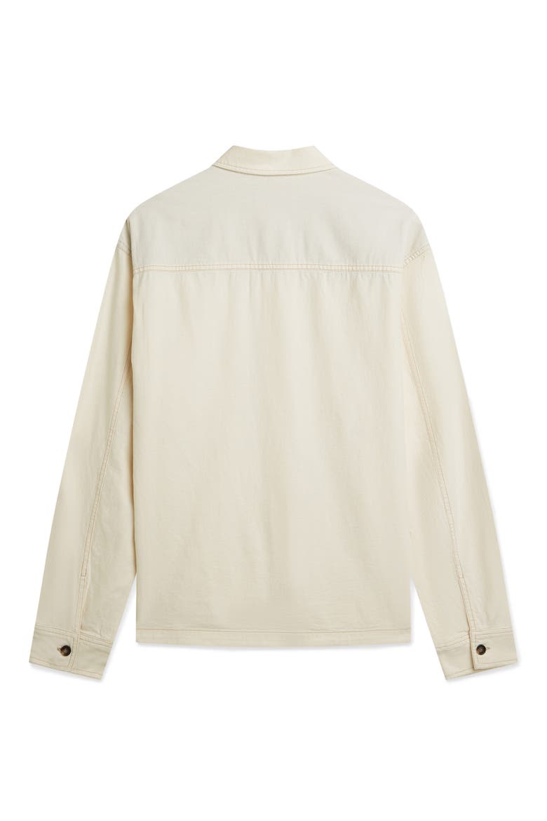 Cotton & Linen Overshirt, Alternate, color, EGGNOG