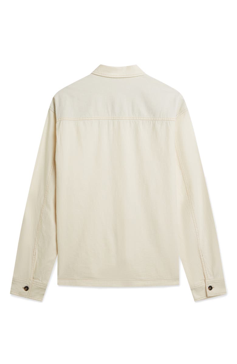 Scotch & Soda Cotton & Linen Overshirt, Alternate, color, Eggnog