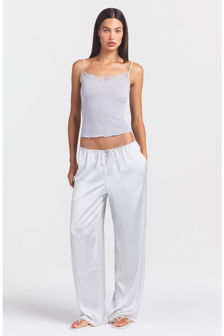 Woven Shine Lace Pants, Alternate, color, SILVER TRIPLE PINSTRIPE