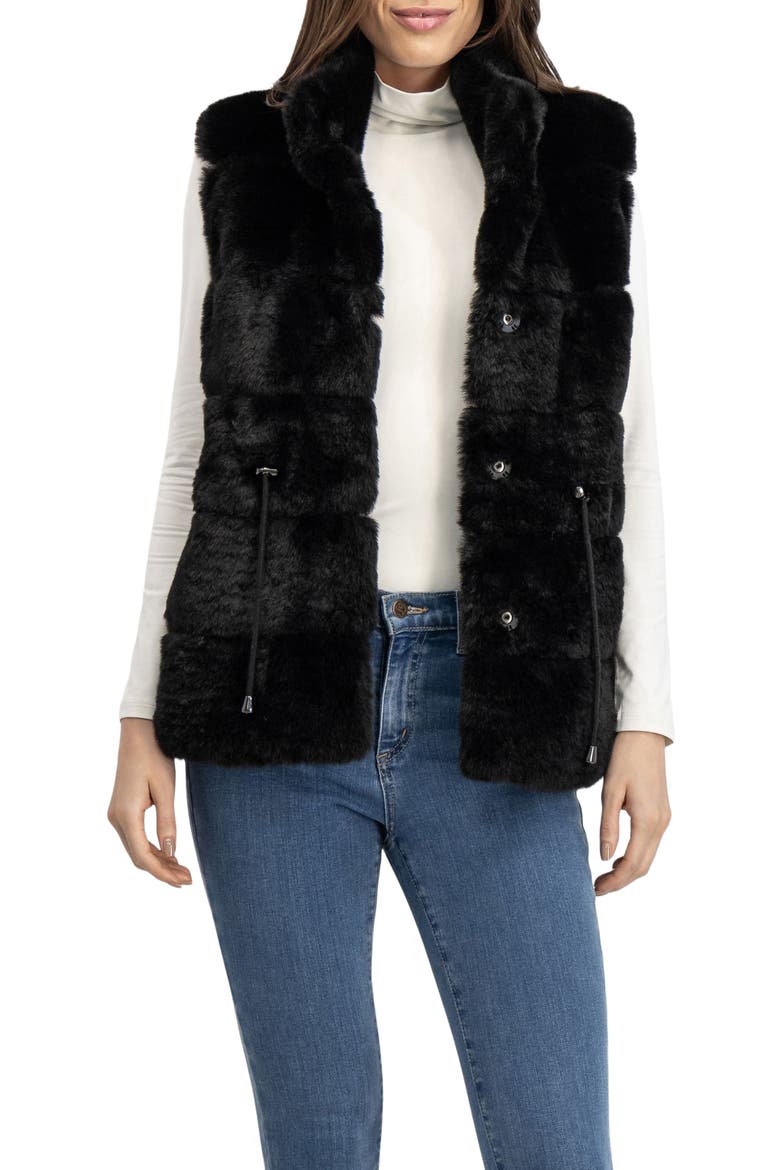 Fur-Free Rex Rabbit (Faux Fur) Vest, Main, color, BLACK