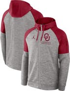 Jordan Brand Men's Jordan Brand Heather Gray Oklahoma Sooners Fitness Raglan Performance Full-Zip Hoodie