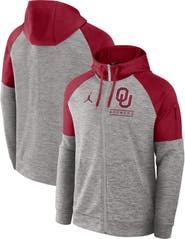 Jordan Brand Men's Jordan Brand Heather Gray Oklahoma Sooners Fitness Raglan Performance Full-Zip Hoodie