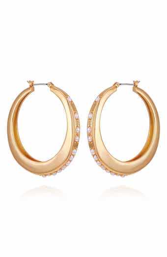Imitation Pearl Hoop Earrings