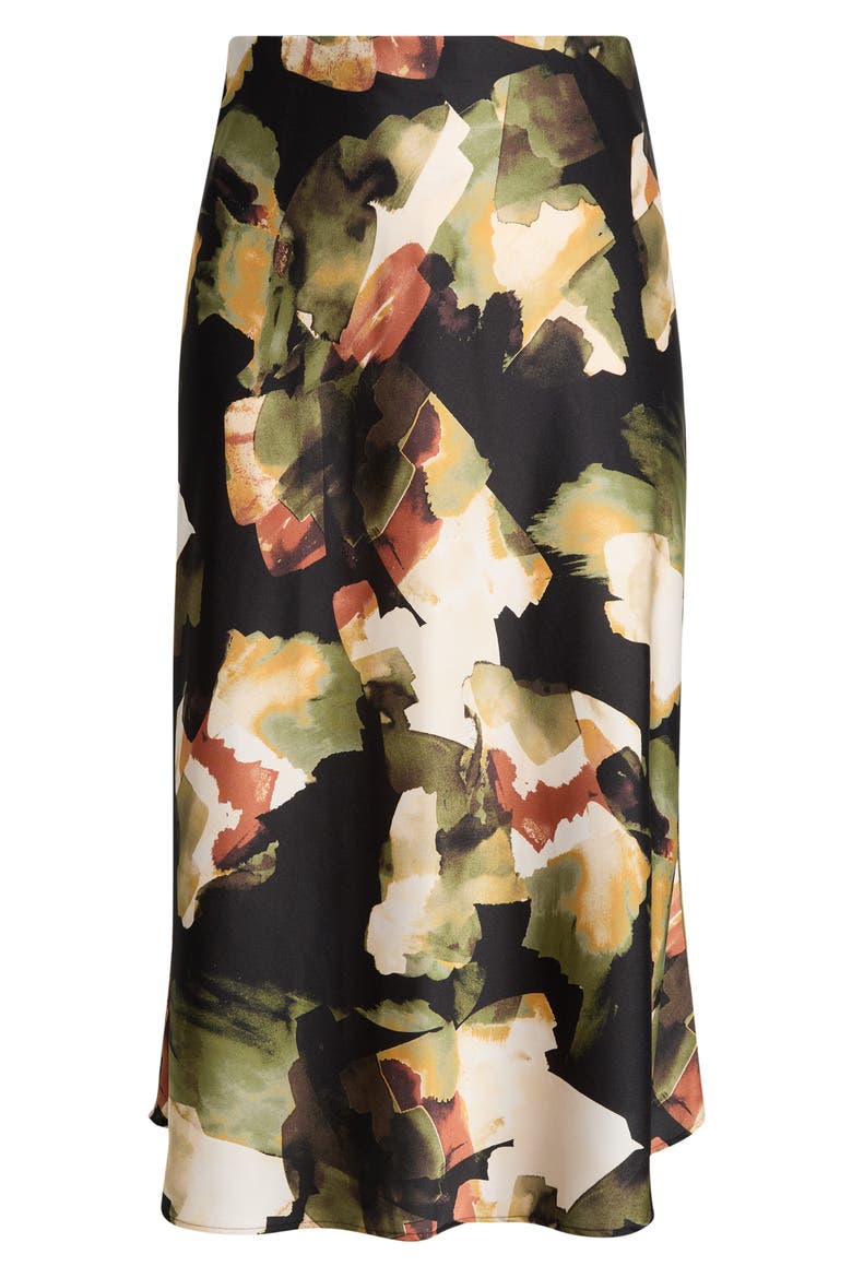 Print Flare Maxi Skirt, Alternate, color, BAY LEAF MULTI
