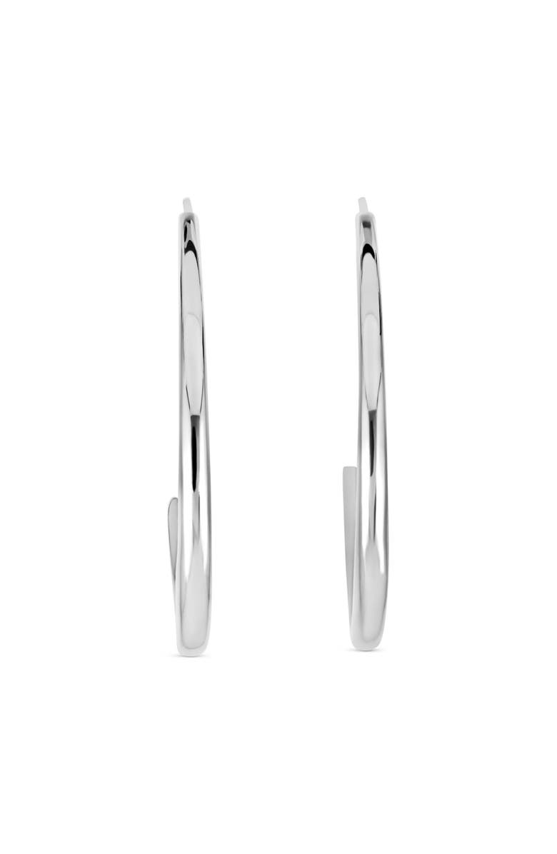Nabs And Babs Hiba Hoop Sterling Silver Earrings, Alternate, color, Silver