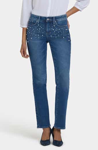 NYDJ Marilyn Embellished Straight Leg Jeans