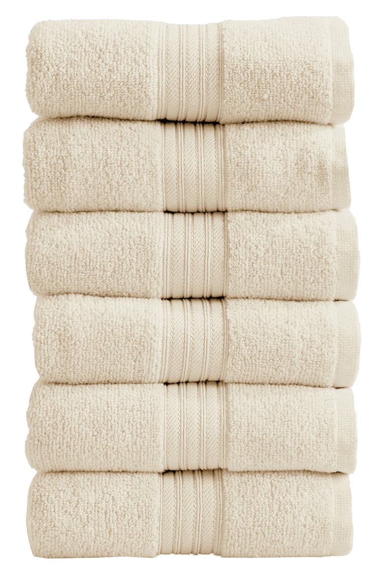 Quick-Dry Cotton 6-Pack Hand Towel Set, Main, color, BUTTERMILK