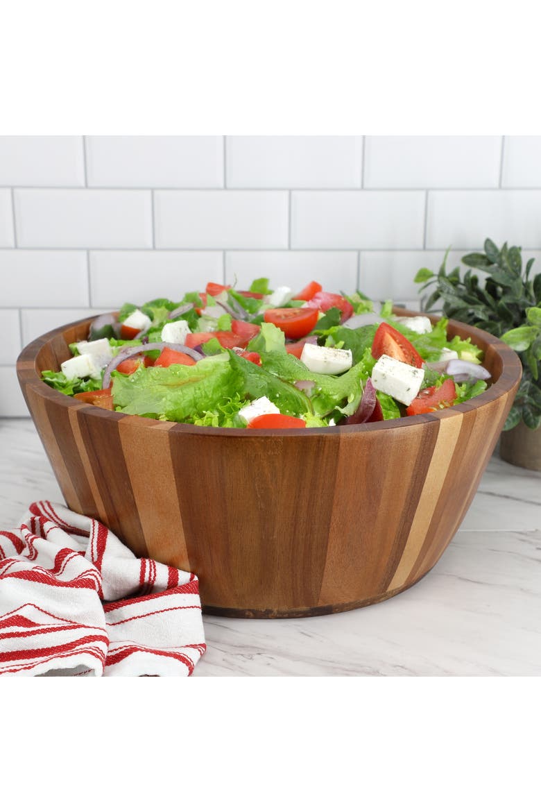 13.8 Inch Jumbo Acacia Wood Salad Bowl, Alternate, color, Acacia
