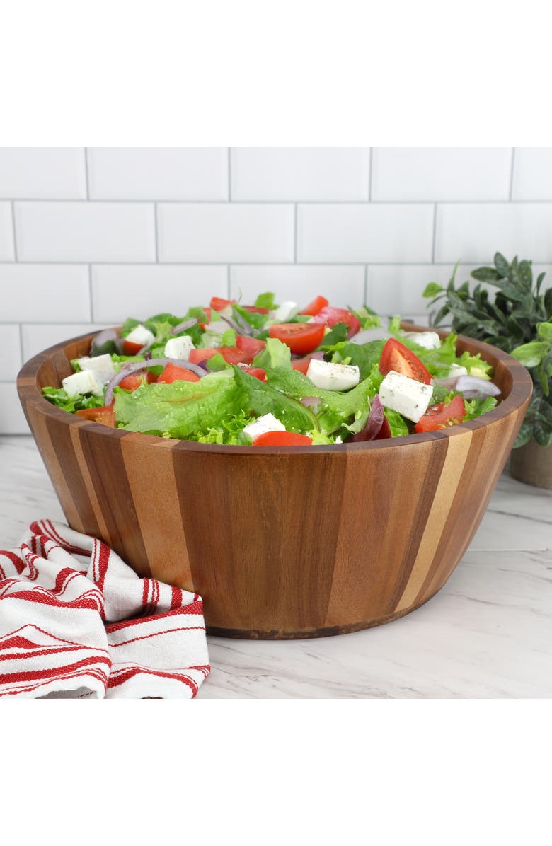 Megachef 13.8 Inch Jumbo Acacia Wood Salad Bowl, Alternate, color, Acacia