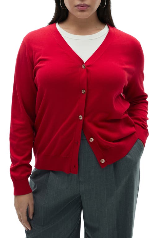 Mango Luka V-neck Cardigan In Red