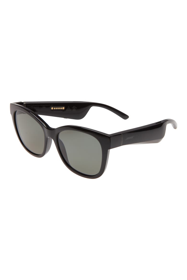 Frames Soprano 55mm Polarized Cat Eye Audio Sunglasses, Alternate, color, BLACK