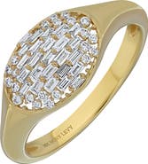 Bony Levy Mika Oval Diamond Cluster Signet Ring