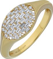Bony Levy Mika Oval Diamond Cluster Signet Ring