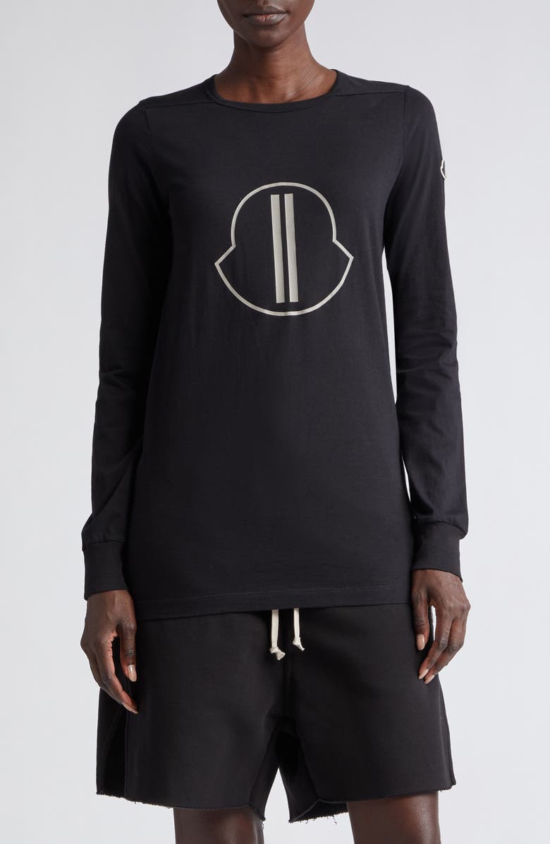 Rick Owens x Moncler Level Long Sleeve Graphic T-Shirt, Main, color, 