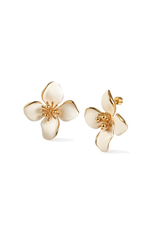 Rc Retro Chic Large Iris Blossom Stud Earrings In Multi