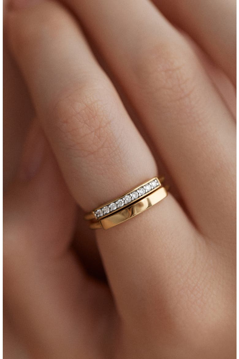 Linear Pavé Lab Grown Diamond Band Ring, Alternate, color, 18K GOLD VERMEIL / LAB DIAMOND