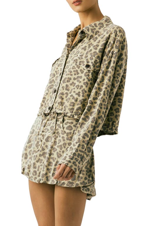 Blanknyc Boxy Leopard Print Button-up Shirt
