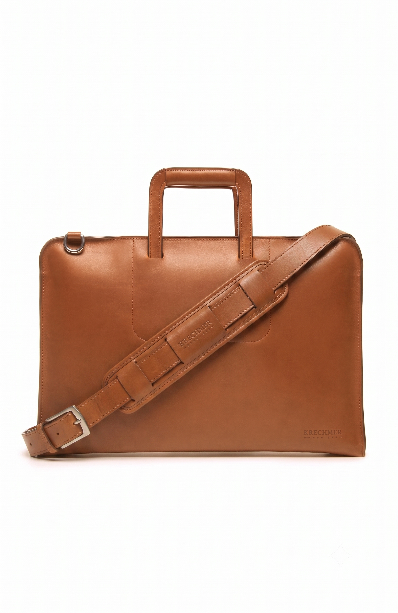Jackson Zippered Leather Briefcase, Alternate, color, Tan