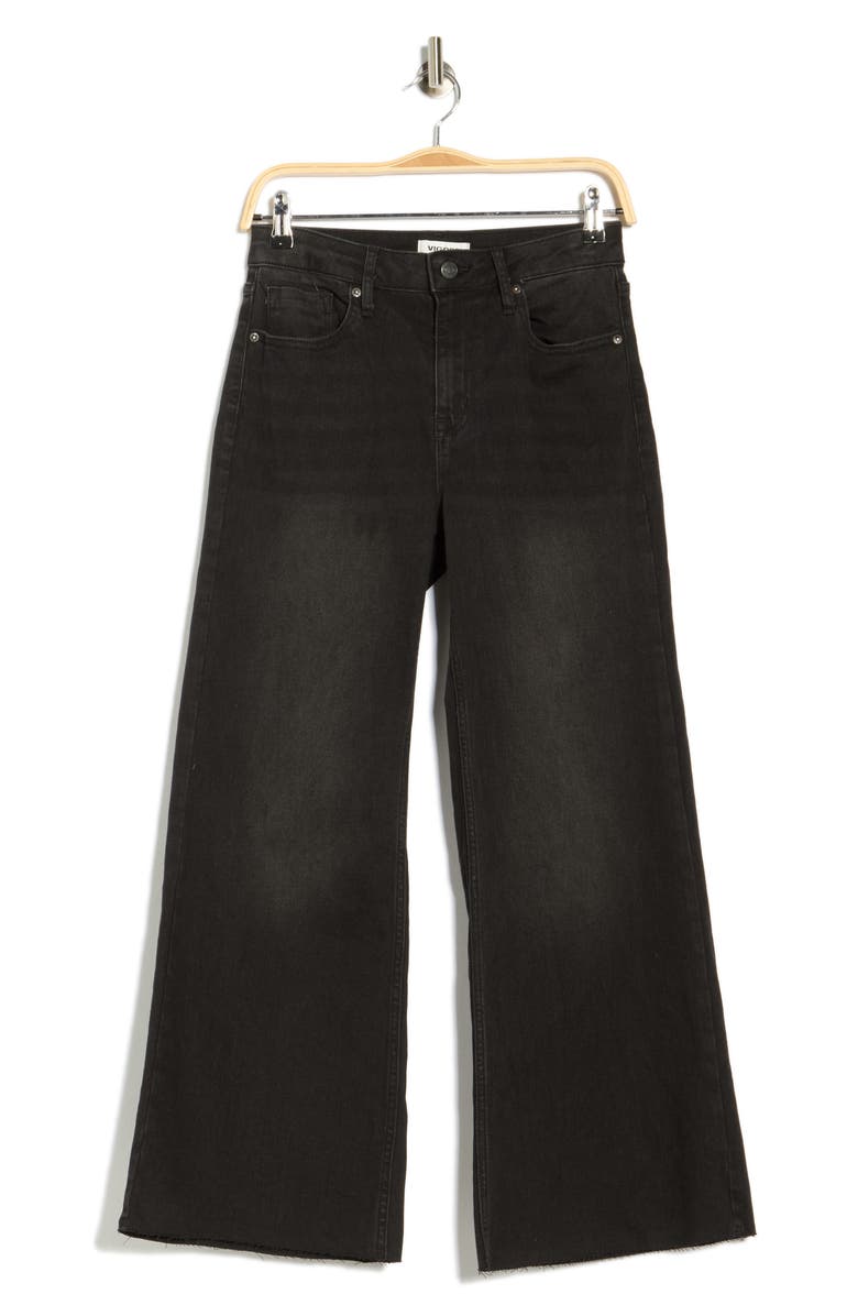 Vigoss Retro Raw Hem Ankle Palazzo Jeans, Alternate, color, Washed Black