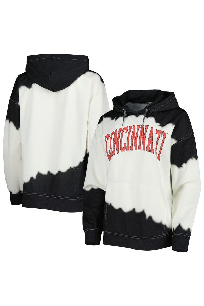 Women's Gameday Couture White/Black Cincinnati Bearcats For the Fun Double Dip-Dyed Pullover Hoodie, Alternate, color, White