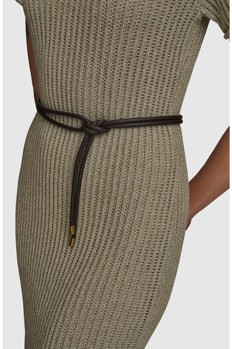 Open Knit Sheath Dress, Alternate, color, CRM/ GOLD