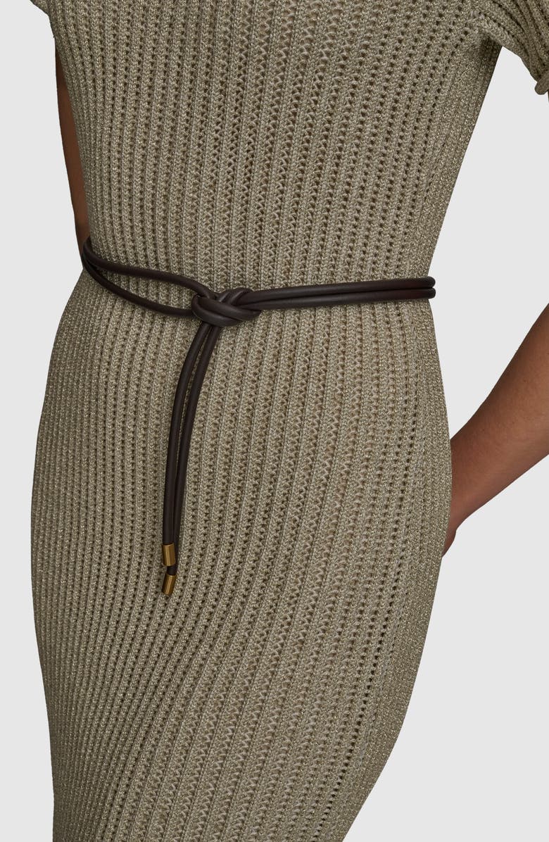 Donna Karan New York Open Knit Sheath Dress, Alternate, color, Crm/ Gold