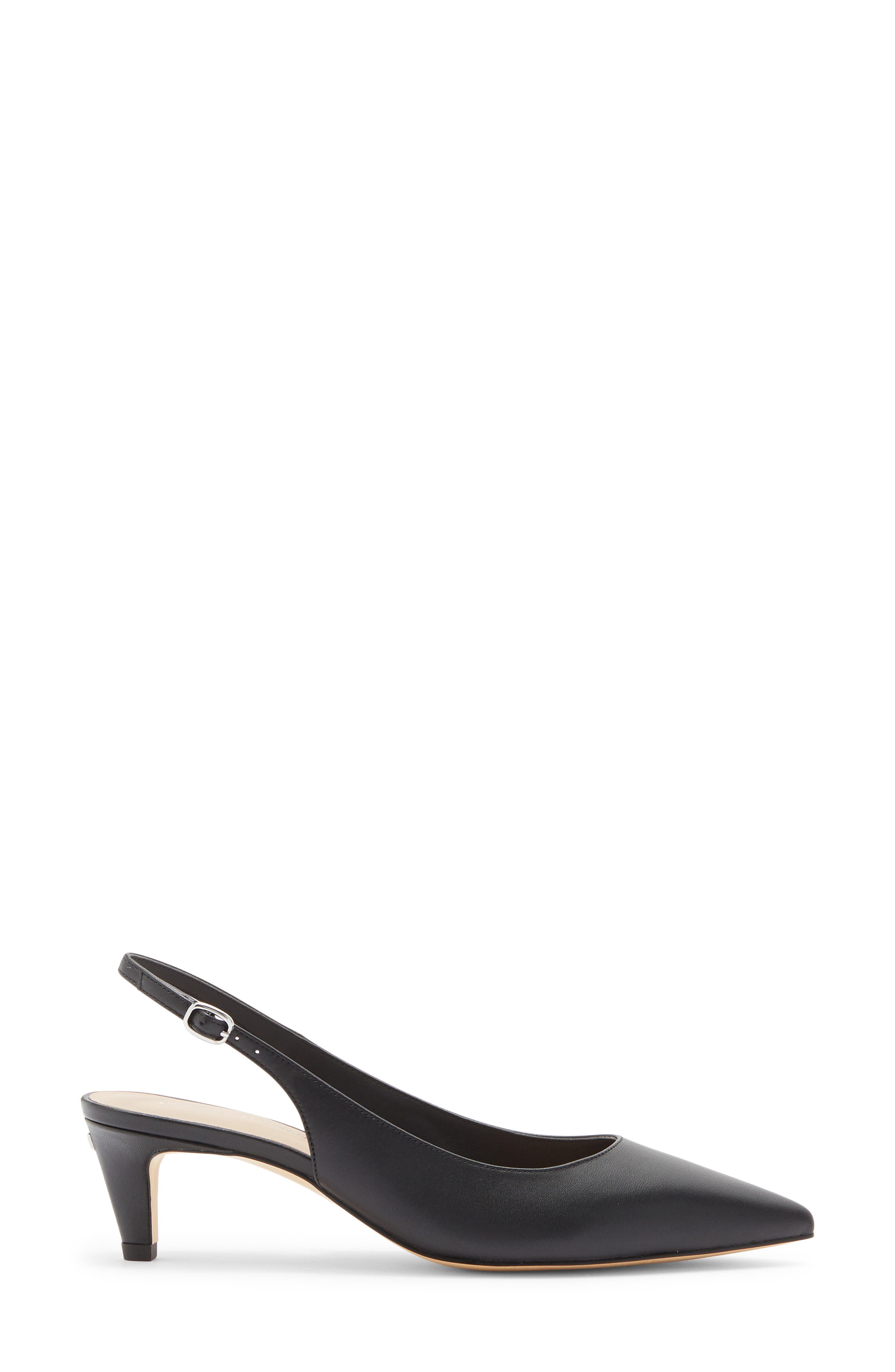 Stuart Weitzman Dancer 50 Kitten Heel Slingback Pump, Alternate, color, Black