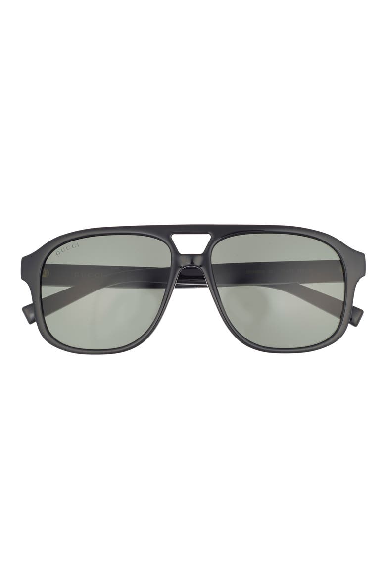 57mm Navigator Sunglasses, Main, color, BLACK