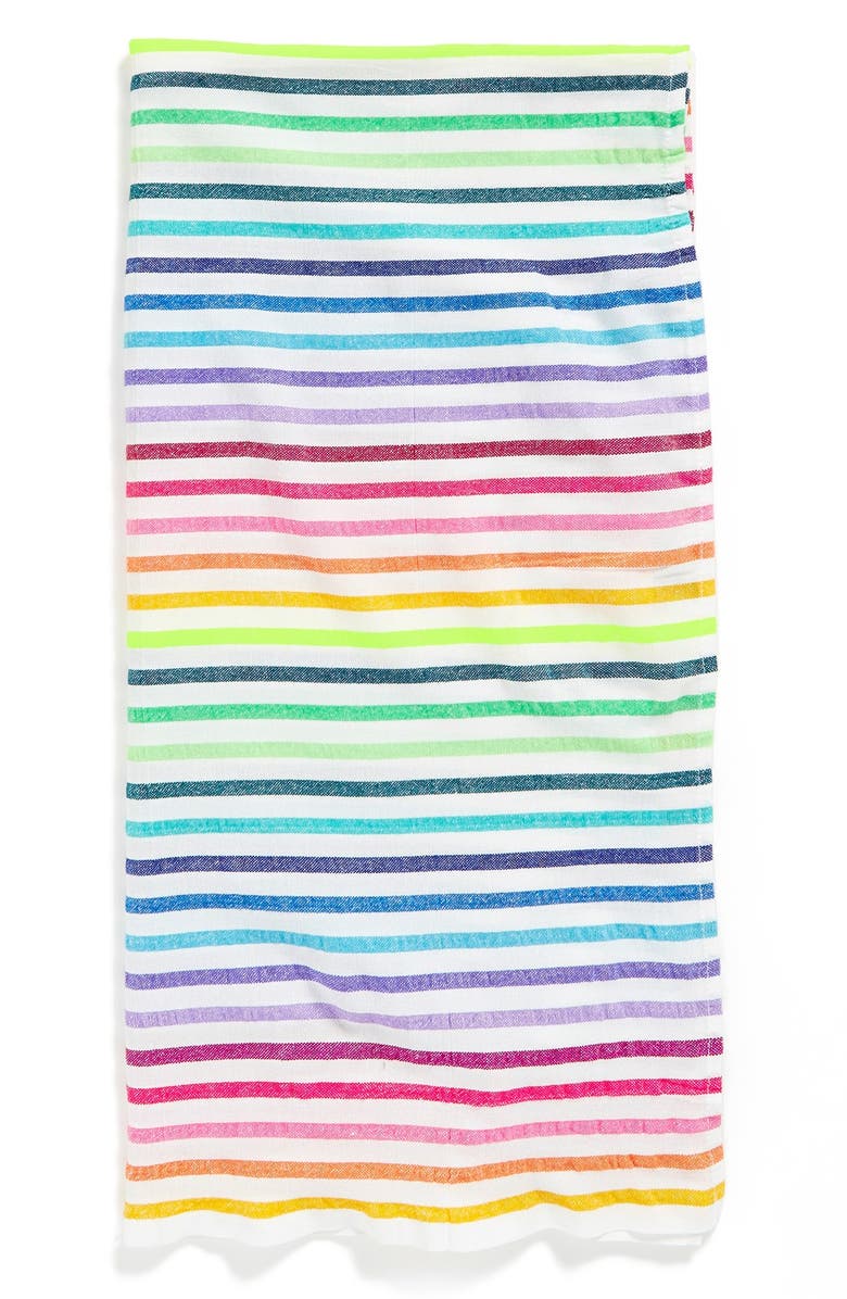 Las Bayadas Stripe Cotton Blend Beach Blanket, Alternate, color, 