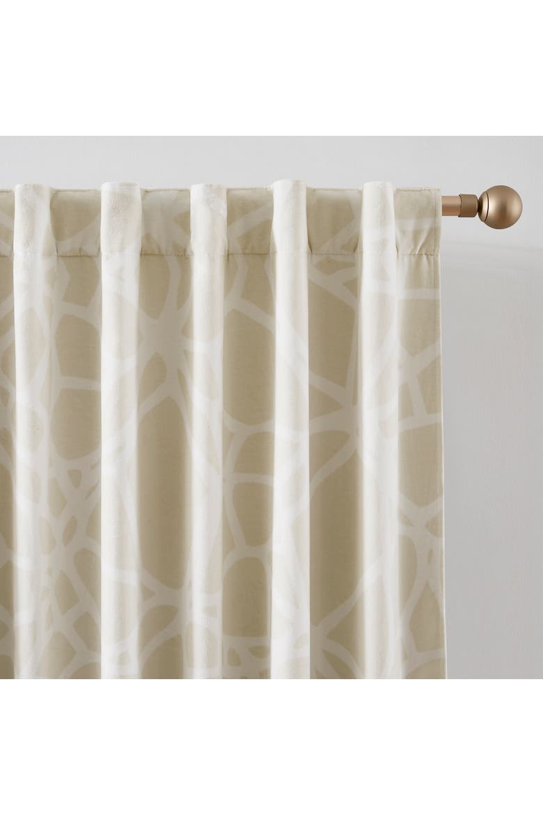 Ethereal Tangle Velvet Blackout Window Panel, Alternate, color, Ivory/Brown