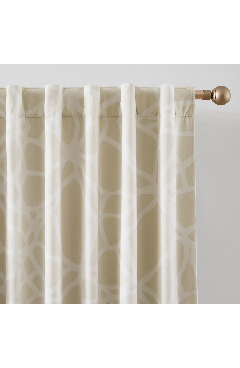 Chuks Collins x Lush Decor Ethereal Tangle Velvet Blackout Window Panel, Alternate, color, Ivory/Brown
