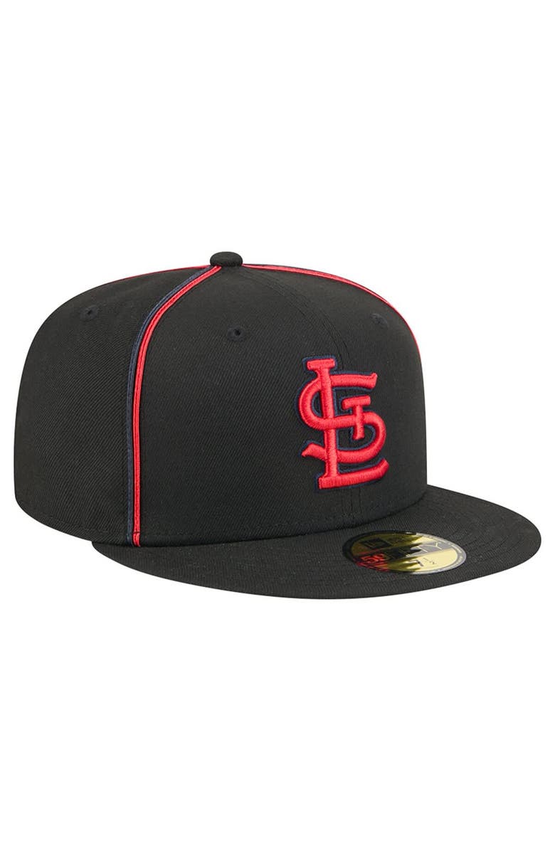 New Era Men's New Era Black St. Louis Cardinals Soutache 59FIFTY Fitted Hat, Alternate, color, Black