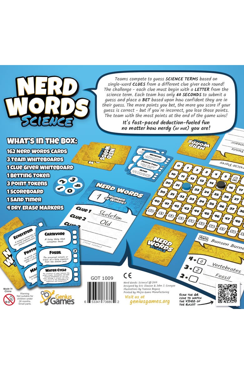 Genius Games Nerd Words Science! Board Game, Educational, Adults & Kids, Alternate, color, 
