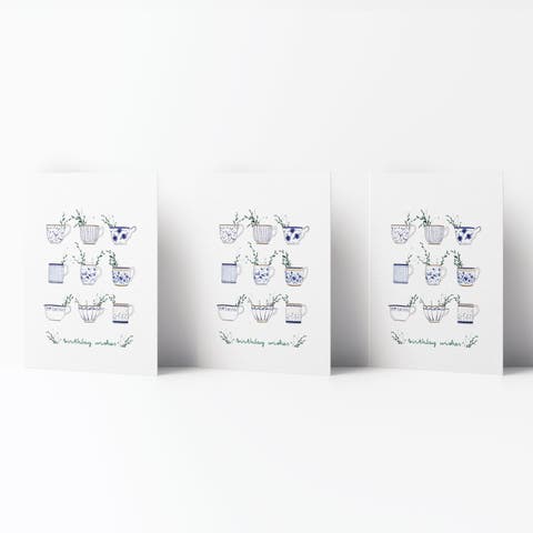 Happy Birthday Greeting Card Pack (3ct) "Birthday Wishes Tea"