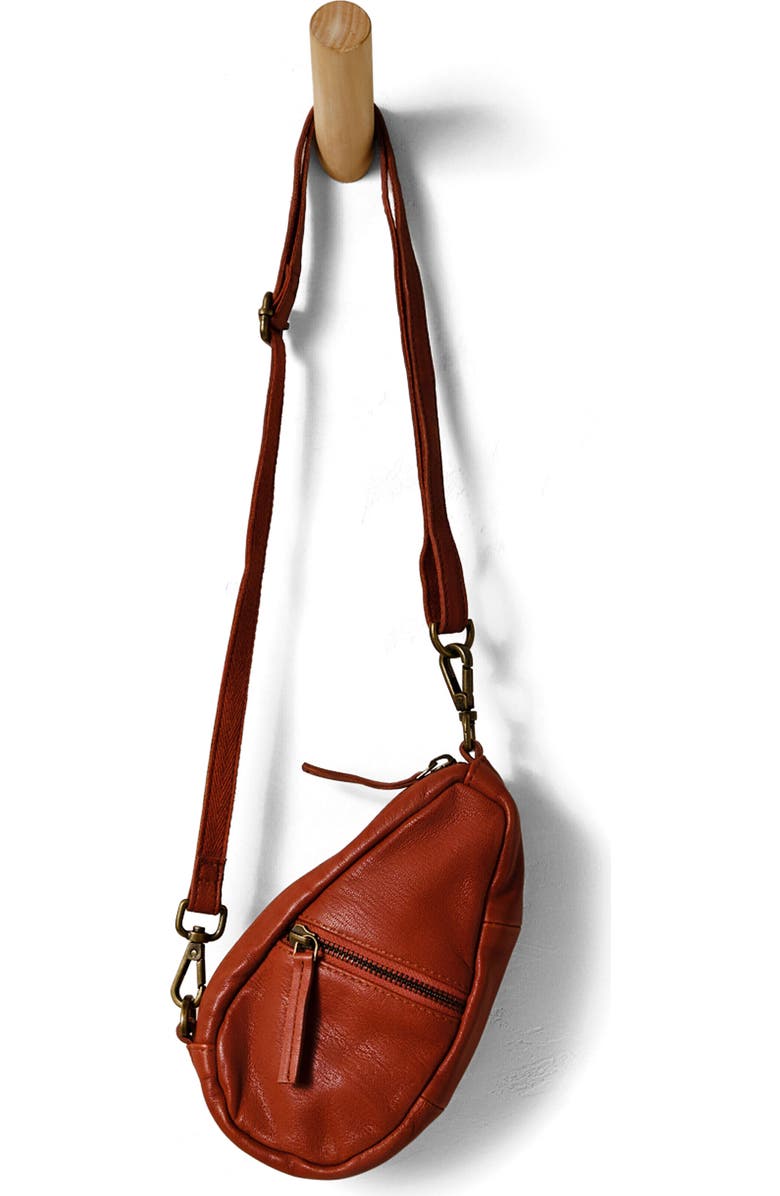 Free People Mini Coffee Date Leather Crossbody Bag, Main, color, Terracotta