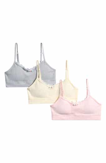 Laura Ashley Kids' Assorted 3-Pack Lace & Bow Bralettes