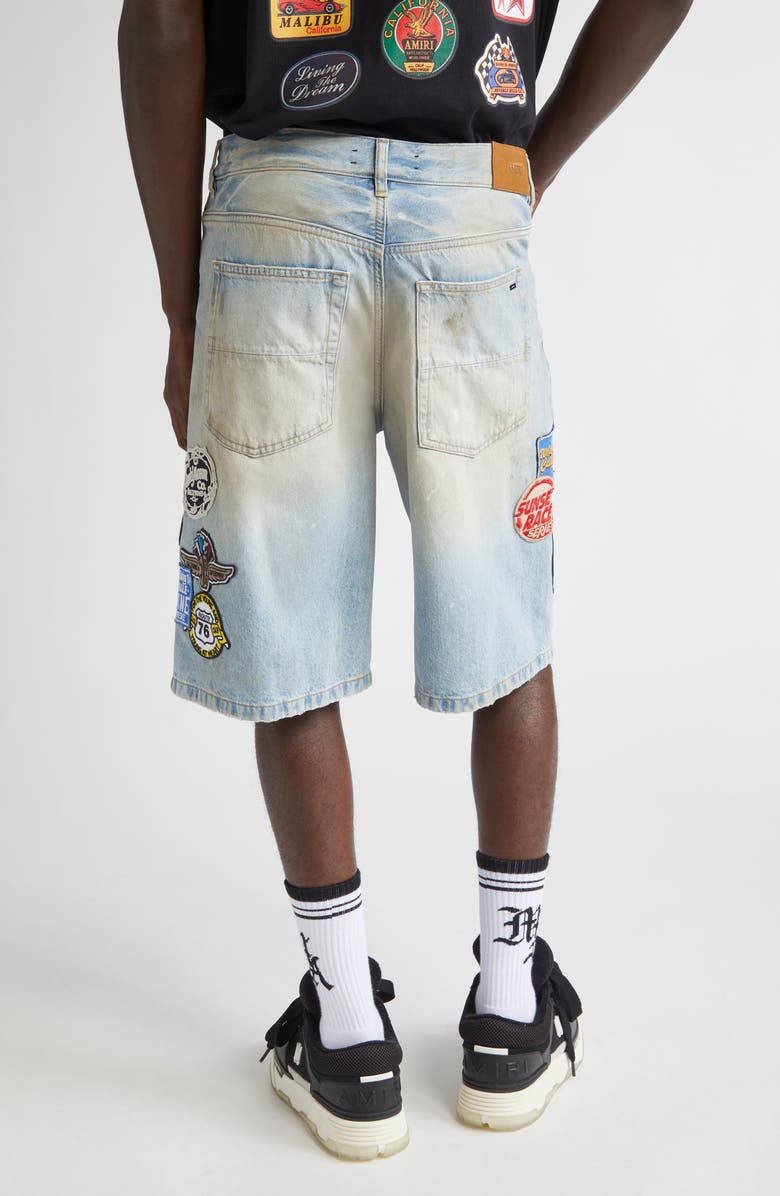 AMIRI Station Patch Denim Shorts, Alternate, color, Perfect Antique Indigo