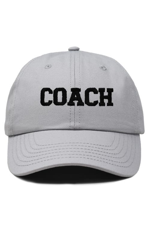 Dalix Coach Embroidered Sports Dad Cap In Gray