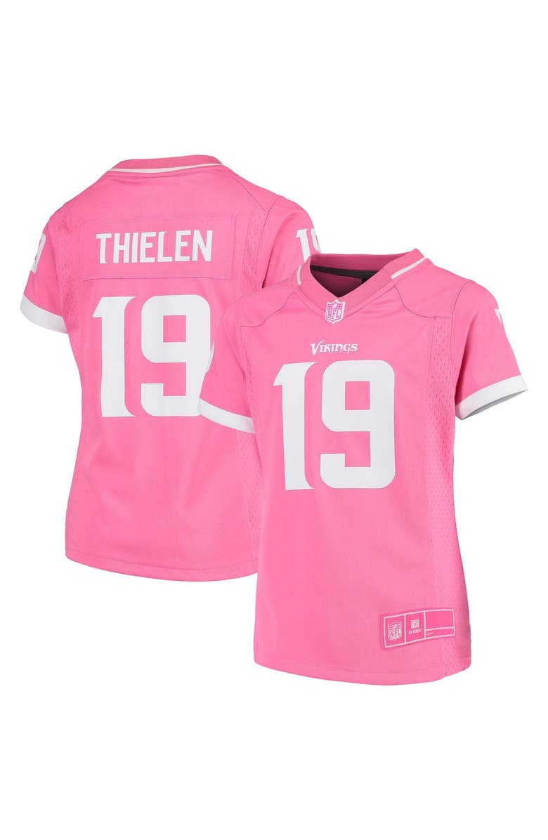 Outerstuff Girls Youth Adam Thielen Pink Minnesota Vikings Fashion Bubble Gum Jersey, Main, color, 