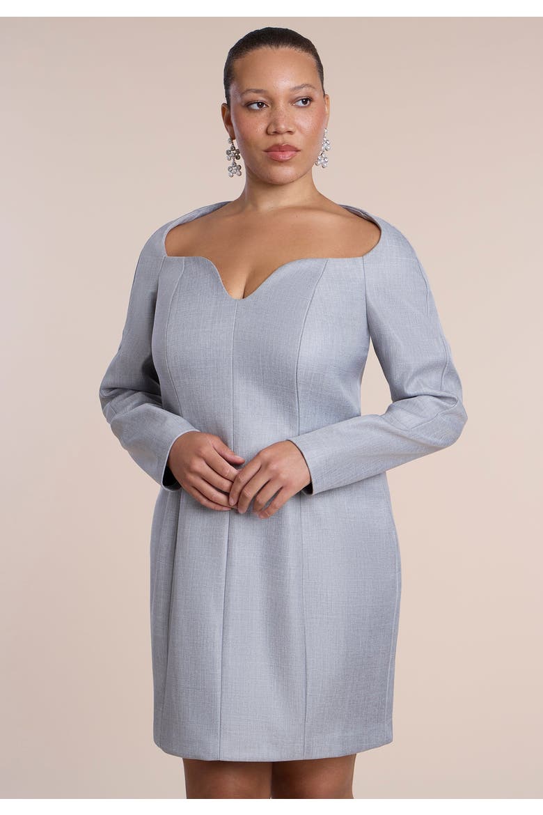 Sweetheart Neck Mini Dress, Alternate, color, DARK GREY