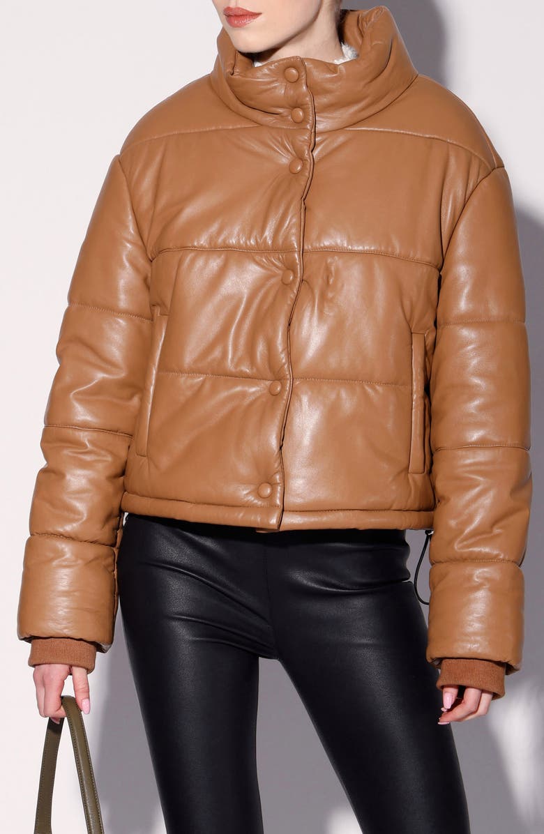 Walter Baker Jesse Quilted Leather Jacket, Main, color, Camel
