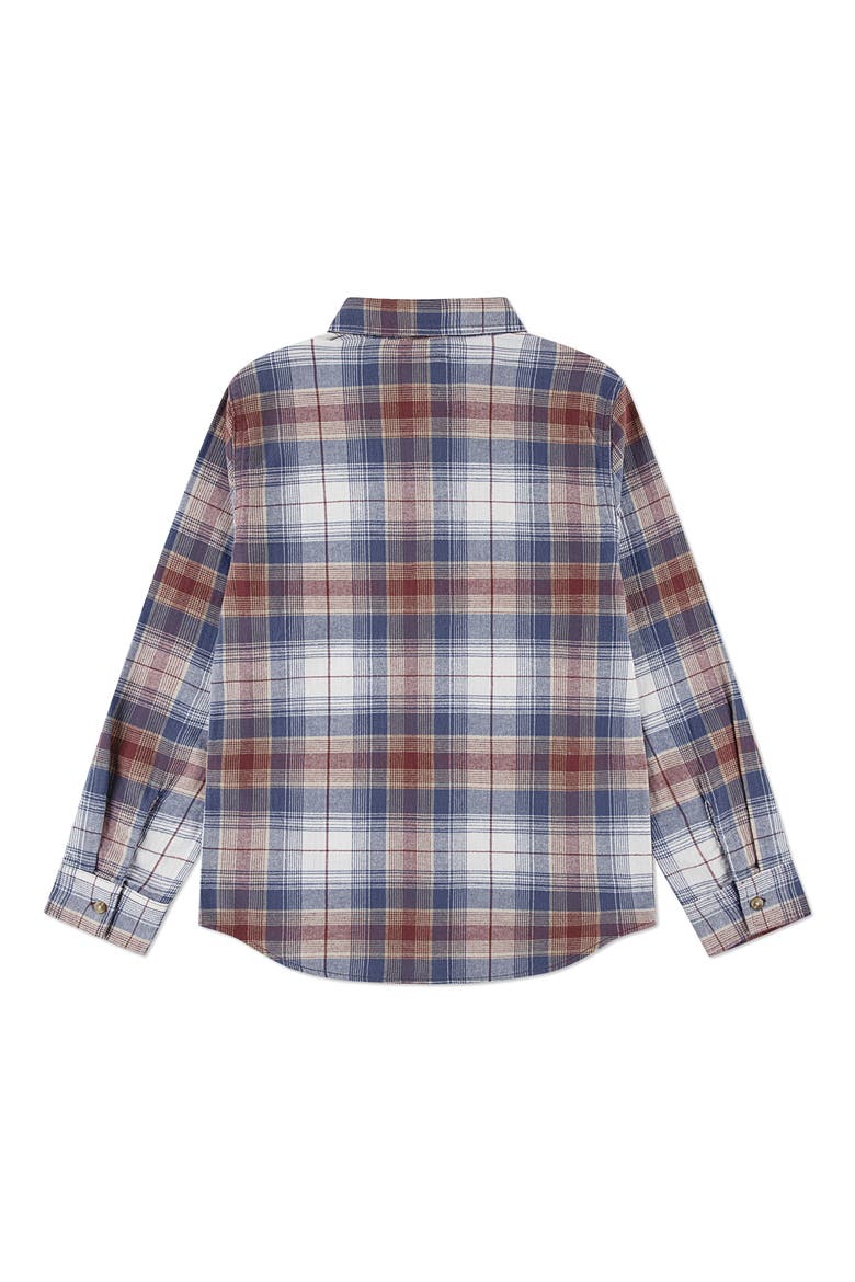 Kids' Plaid Cotton Twill Shirt, Alternate, color, RED PEAR