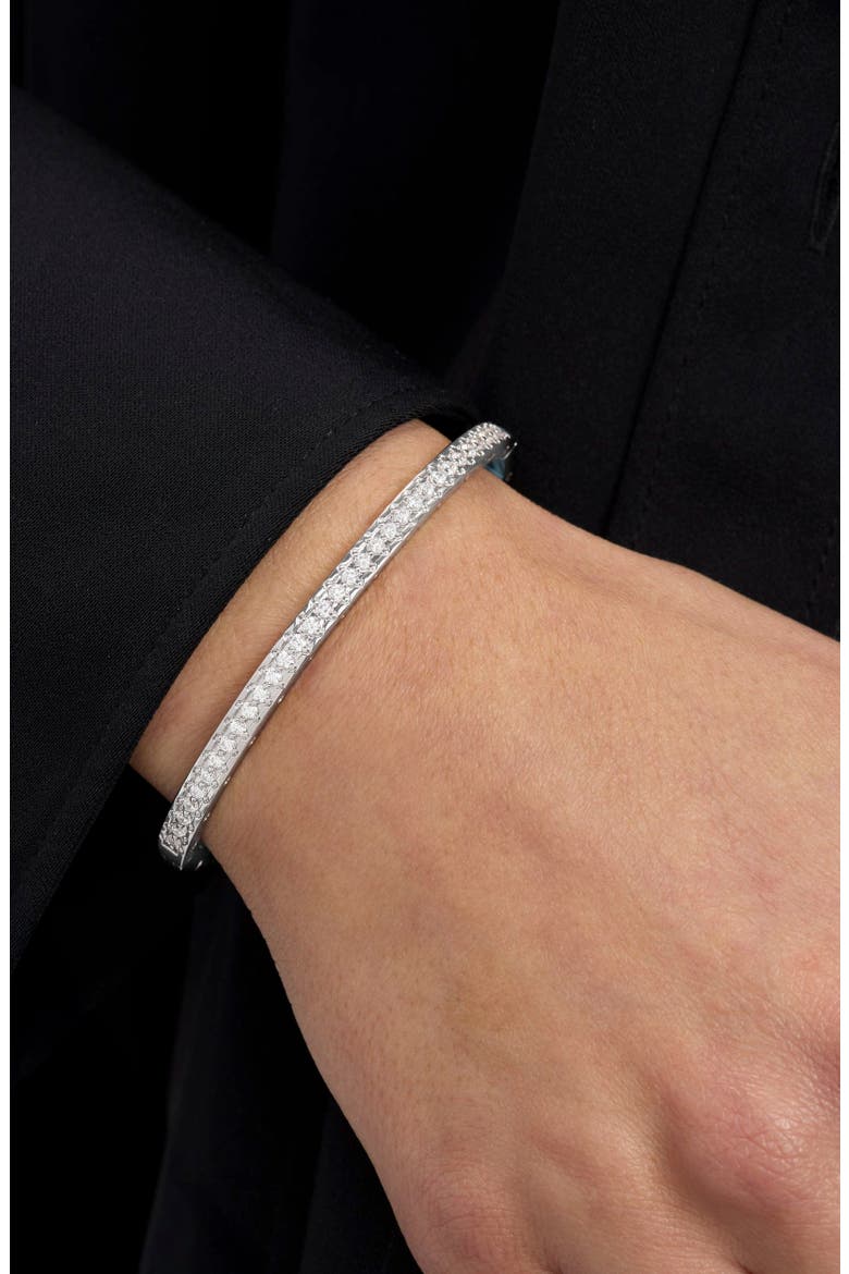 Ashley Pavé 18k Gold Plate Cubic Zirconia Cuff, Alternate, color, SILVER-WHITE
