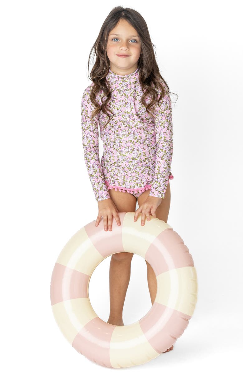 Shade Critters Kids' Long Sleeve UPF 50+ Two-Piece Rashguard Swimsuit, Alternate, color, Pink